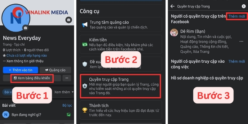 Hướng dẫn thêm quản trị viên cho Fanpage Facebook trên điện thoại 1